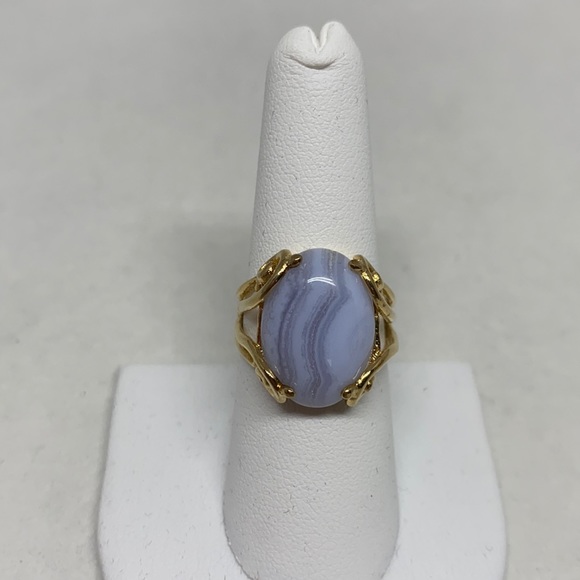Sterling lace agate ring - Picture 2 of 11